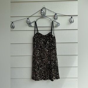 Black Sequin Mini Dress
